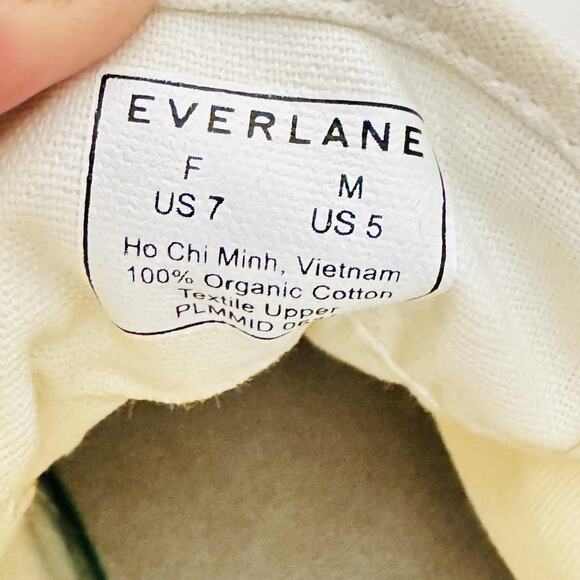 Everlane Shoes Womens 7 Off White High Top Organic Cotton Canvas Sneakers - Picture 12 of 13